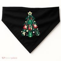 Guitarists Musician Christmas Electric Guitar Xmas Tree Gift USA-Made Doggie Bandana thumb 0