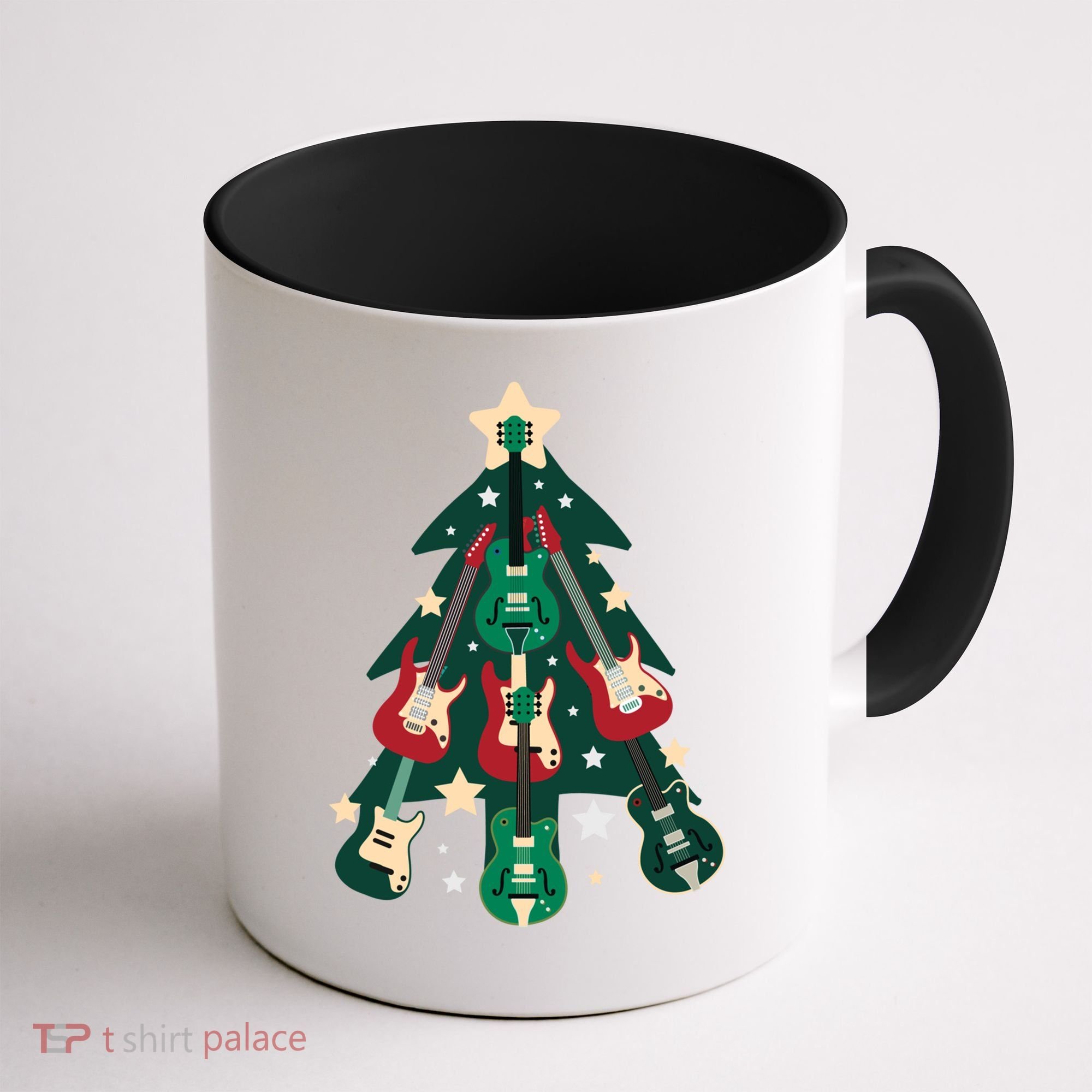Guitarists Musician Christmas Electric Guitar Xmas Tree Gift Coffee Mug