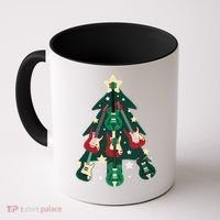 Guitarists Musician Christmas Electric Guitar Xmas Tree Gift Coffee Mug thumb 0