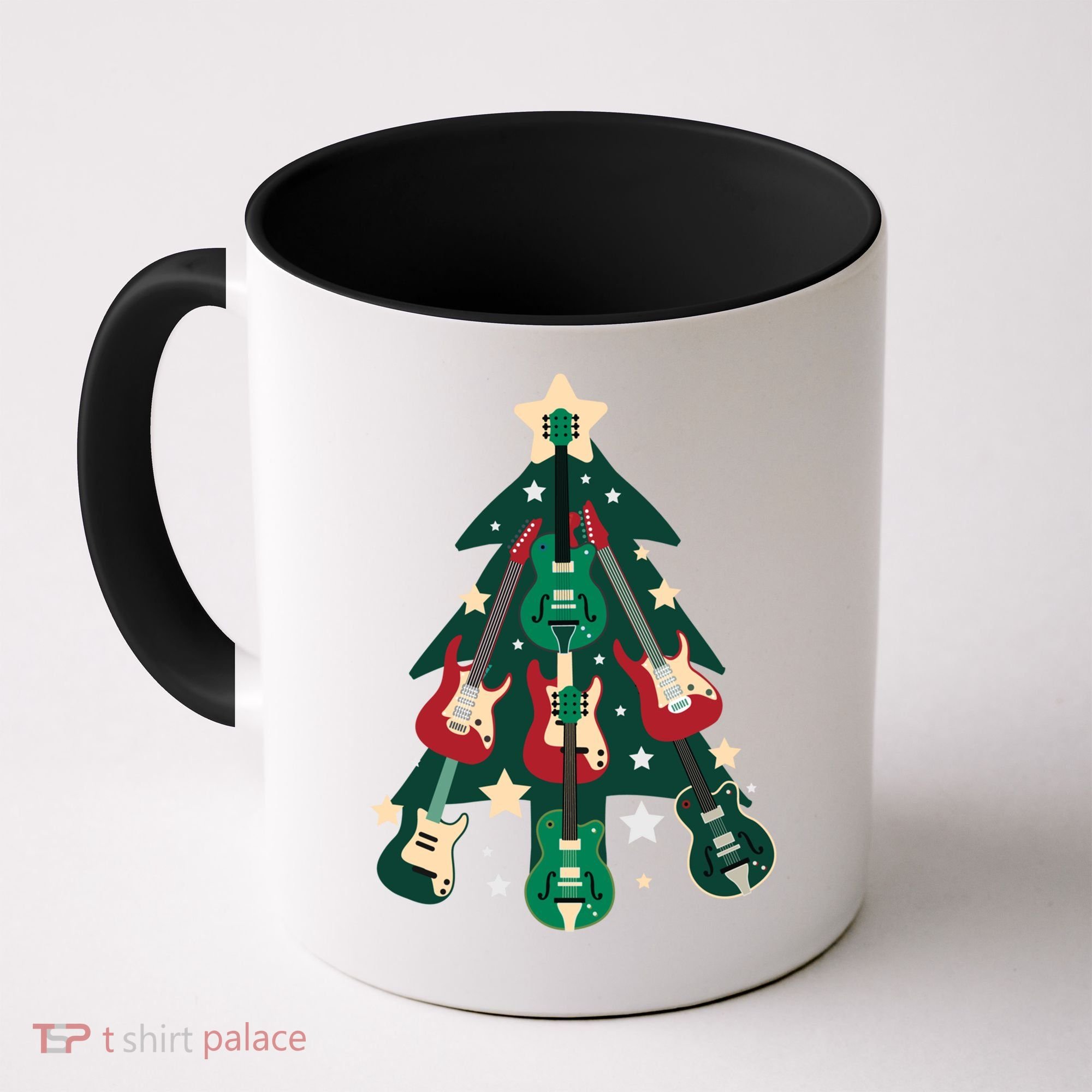Guitarists Musician Christmas Electric Guitar Xmas Tree Gift Coffee Mug