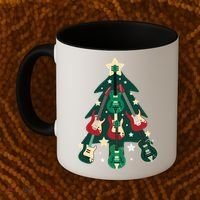 Guitarists Musician Christmas Electric Guitar Xmas Tree Gift Coffee Mug thumb 2
