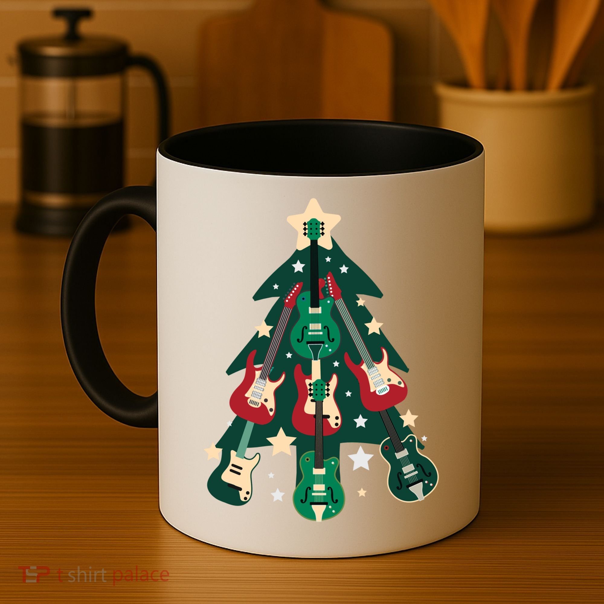 Guitarists Musician Christmas Electric Guitar Xmas Tree Gift Coffee Mug