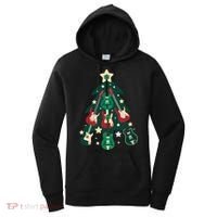 Guitarists Musician Christmas Electric Guitar Xmas Tree Gift Women's Hoodie thumb 0