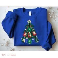 Guitarists Musician Christmas Electric Guitar Xmas Tree Gift Sweatshirt thumb 2