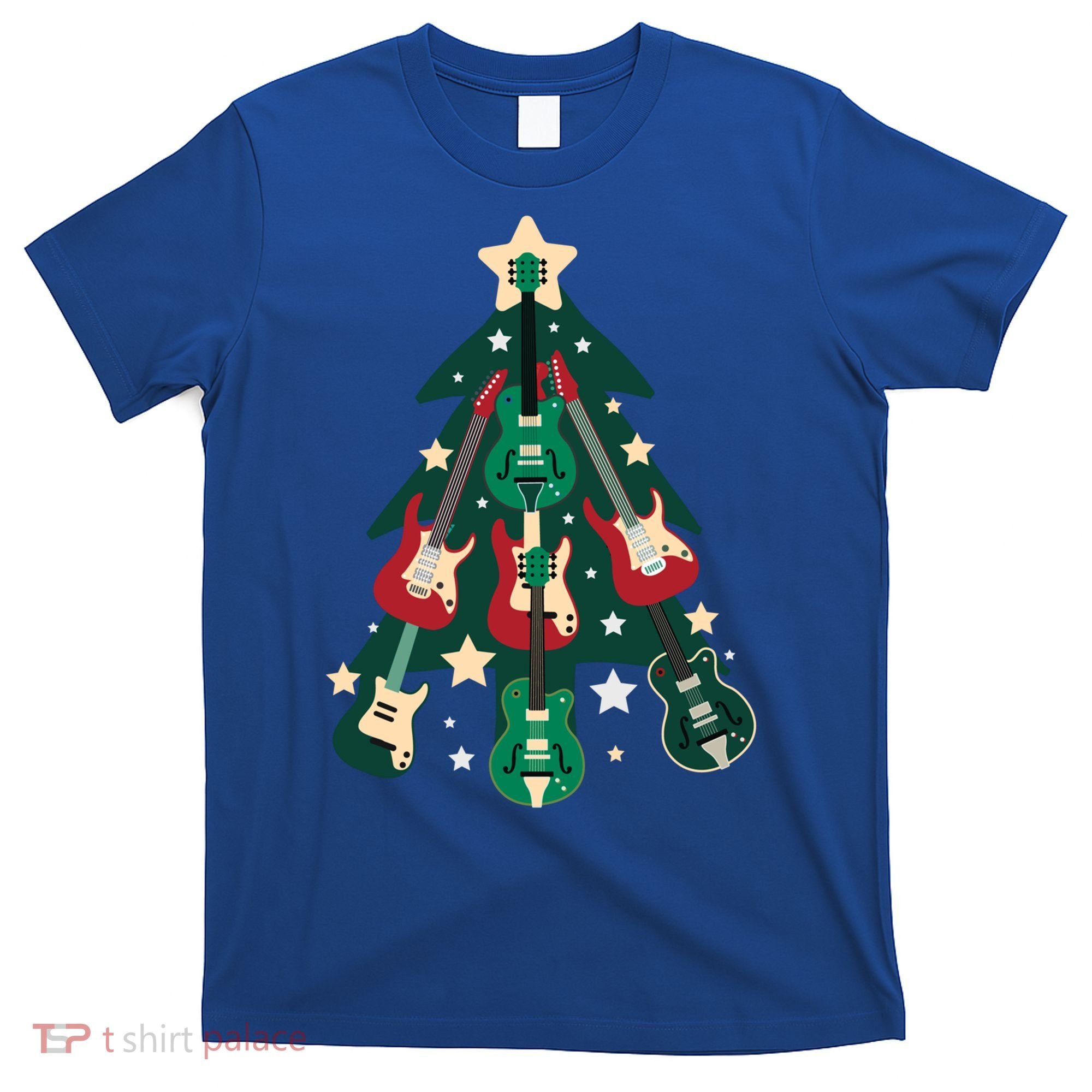Guitarists Musician Christmas Electric Guitar Xmas Tree Gift T-Shirt