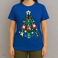 Guitarists Musician Christmas Electric Guitar Xmas Tree Gift T-Shirt thumb 4
