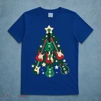Guitarists Musician Christmas Electric Guitar Xmas Tree Gift T-Shirt thumb 5
