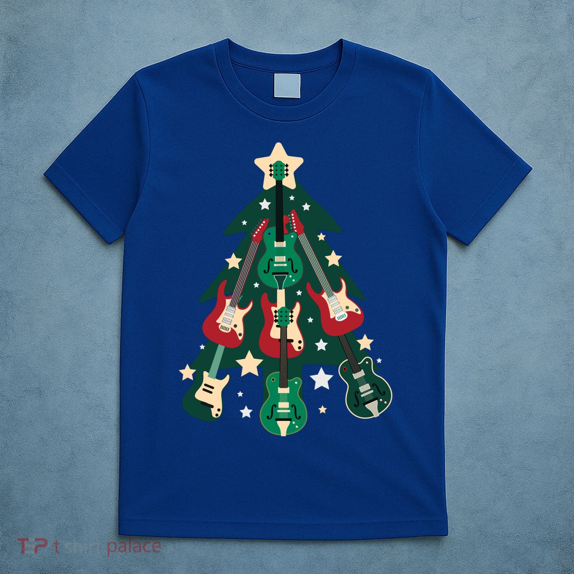 Guitarists Musician Christmas Electric Guitar Xmas Tree Gift T-Shirt