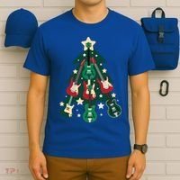 Guitarists Musician Christmas Electric Guitar Xmas Tree Gift T-Shirt thumb 6