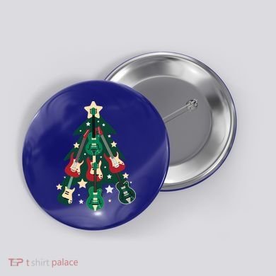 Guitarists Musician Christmas Electric Guitar Xmas Tree Gift Button