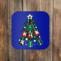 Guitarists Musician Christmas Electric Guitar Xmas Tree Gift Coaster thumb 0