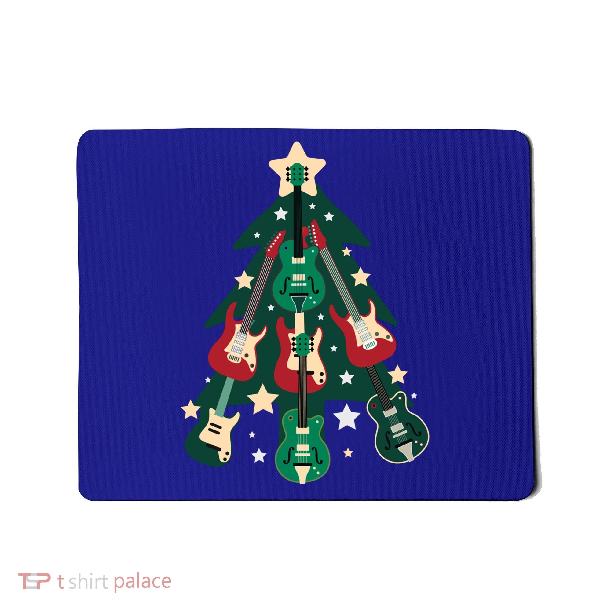 Guitarists Musician Christmas Electric Guitar Xmas Tree Gift Mousepad