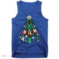 Guitarists Musician Christmas Electric Guitar Xmas Tree Gift Tank Top thumb 0