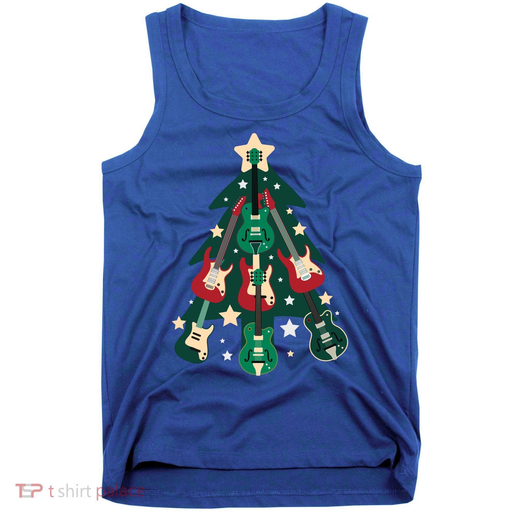 Guitarists Musician Christmas Electric Guitar Xmas Tree Gift Tank Top