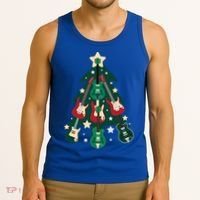 Guitarists Musician Christmas Electric Guitar Xmas Tree Gift Tank Top thumb 3