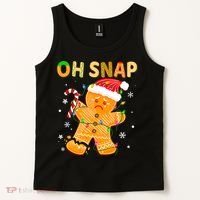 Gingerbread Man Cookie Xmas Oh Snap Funny Cute Christmas Tank Top thumb 2