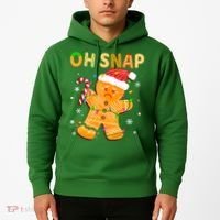Gingerbread Man Cookie Xmas Oh Snap Funny Cute Christmas Hoodie thumb 2