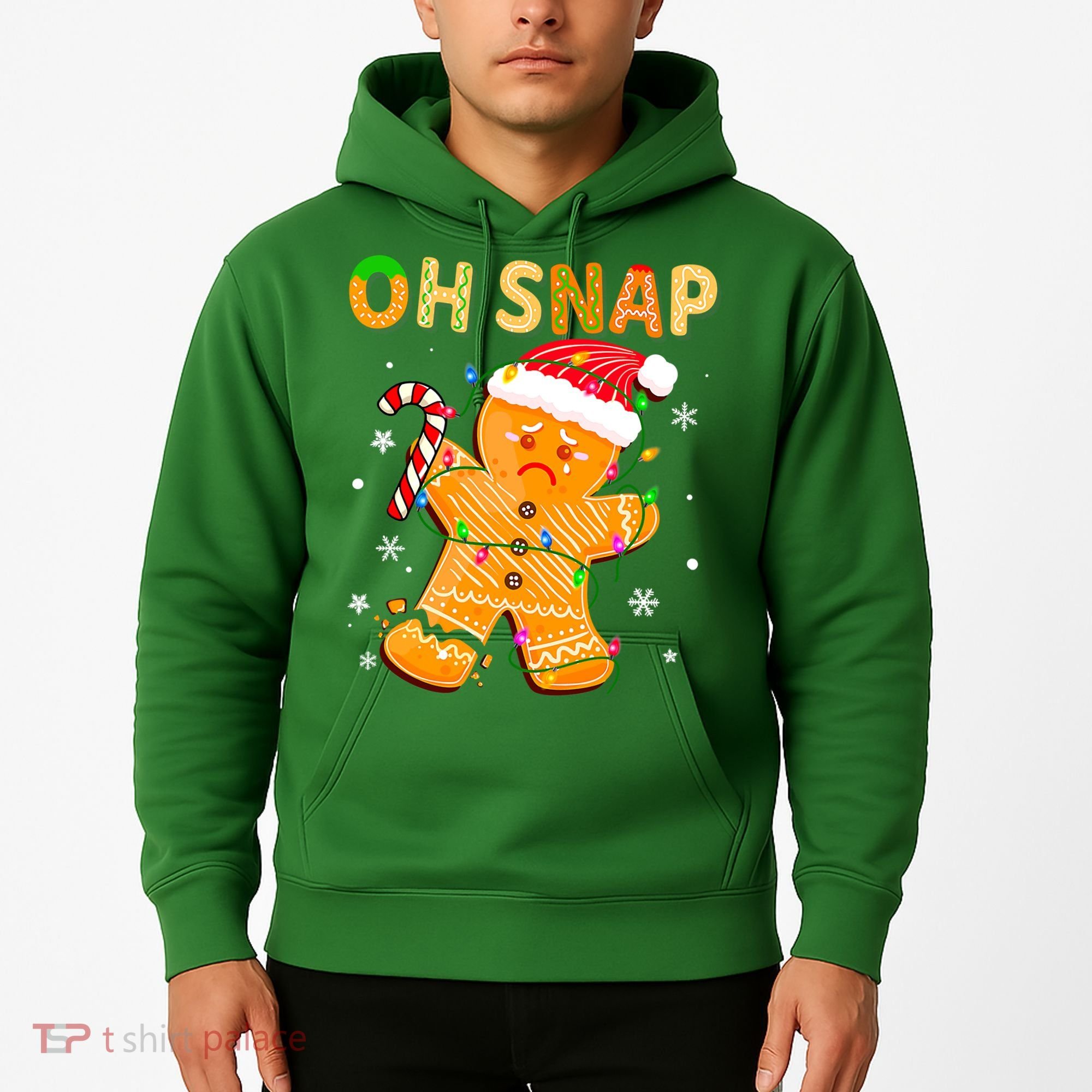 Gingerbread Man Cookie Xmas Oh Snap Funny Cute Christmas Hoodie