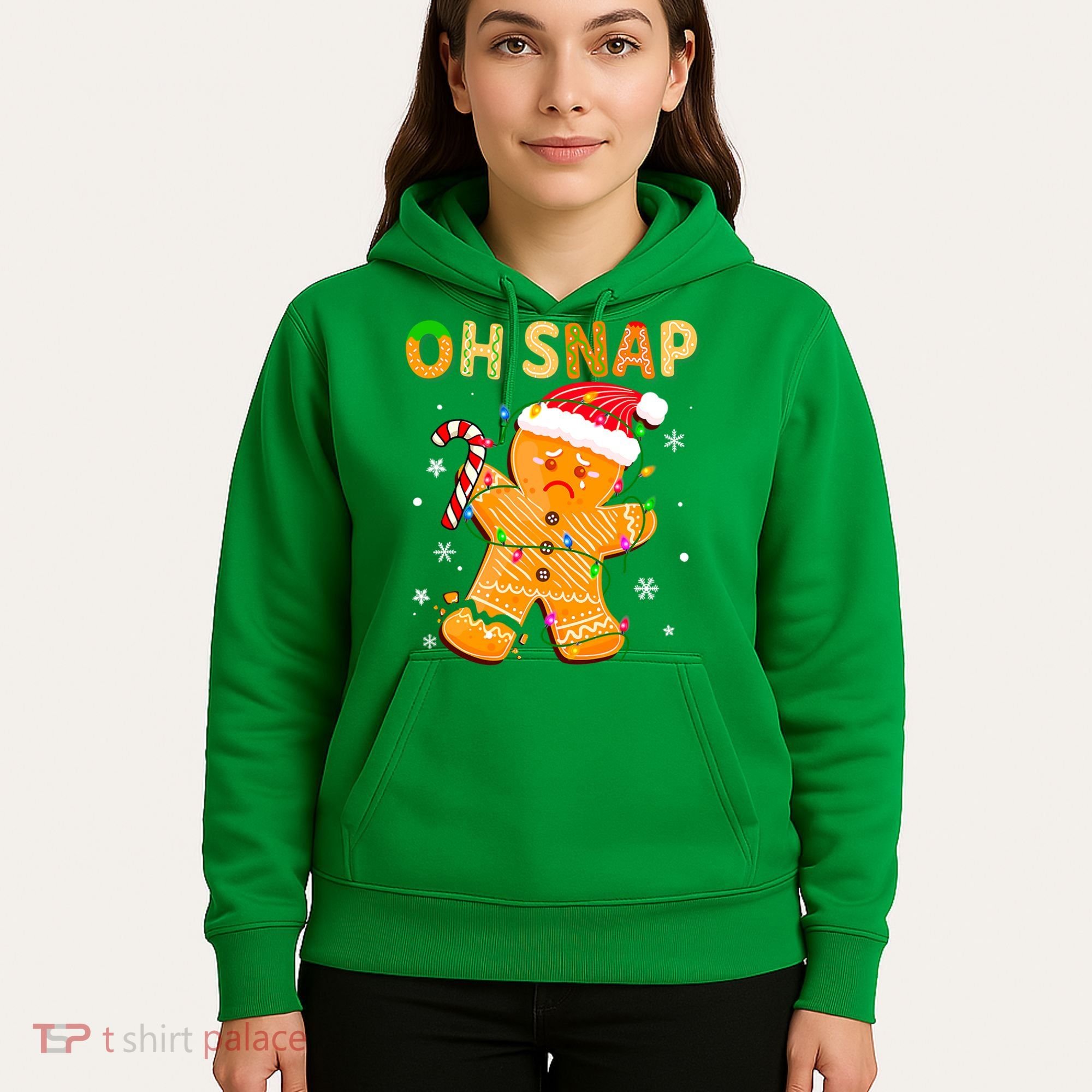 Gingerbread Man Cookie Xmas Oh Snap Funny Cute Christmas Hoodie