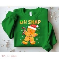 Gingerbread Man Cookie Xmas Oh Snap Funny Cute Christmas Sweatshirt thumb 2