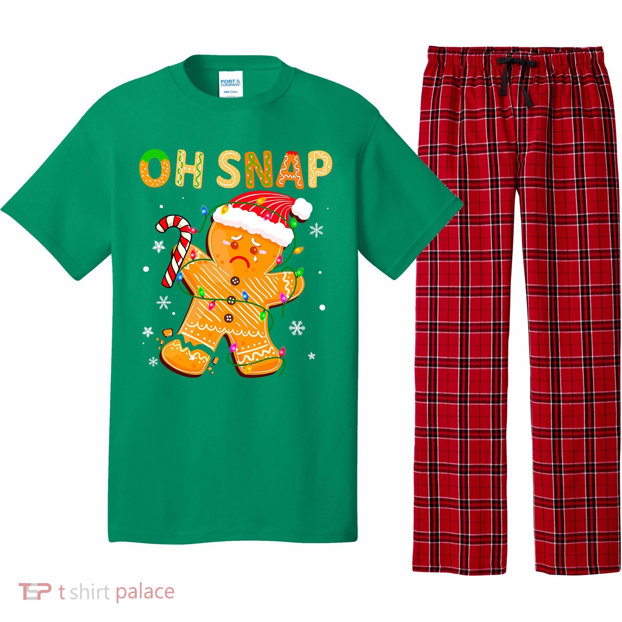 Gingerbread Man Cookie Xmas Oh Snap Funny Cute Christmas Pajama Set
