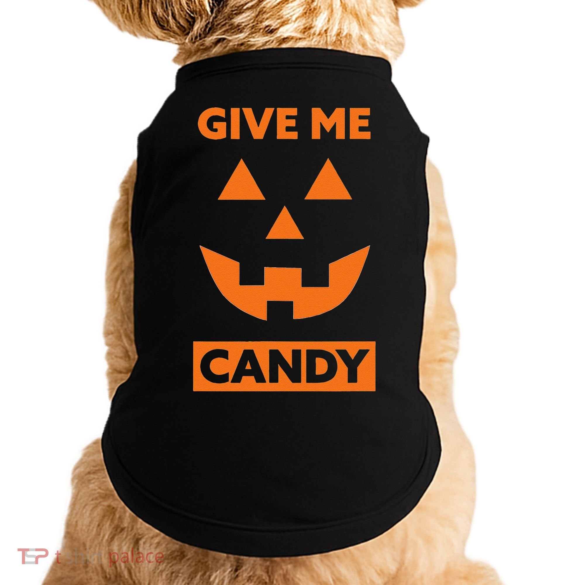 Give Me Candy Jack O Lantern Pumpkin Halloween Doggie Tank