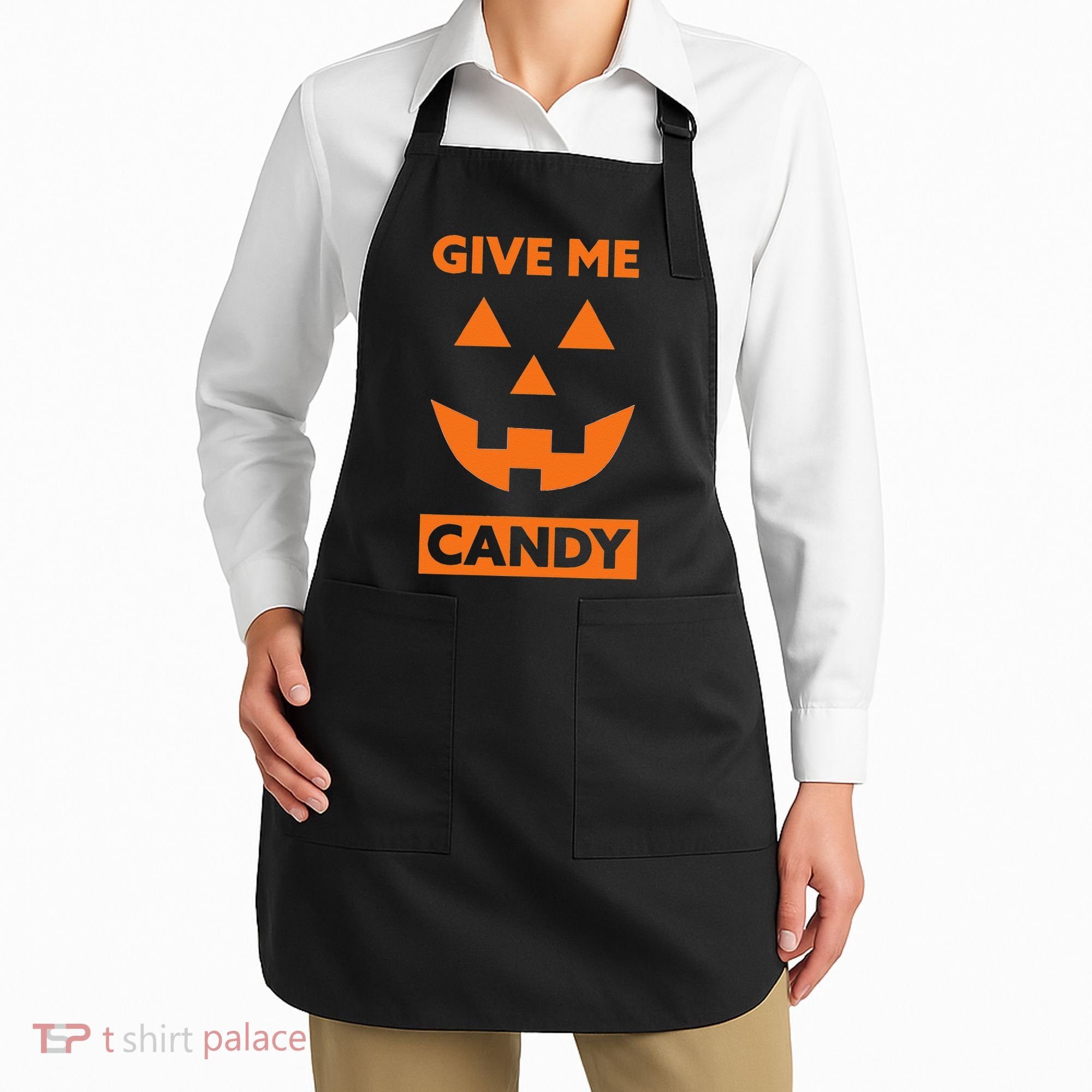Give Me Candy Jack O Lantern Pumpkin Halloween Apron