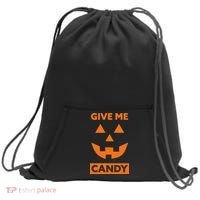 Give Me Candy Jack O Lantern Pumpkin Halloween Sweatshirt Cinch Pack Bag thumb 0