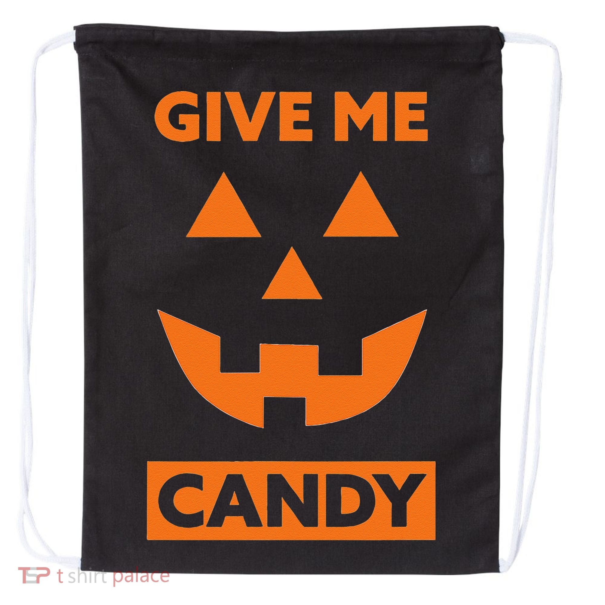 Give Me Candy Jack O Lantern Pumpkin Halloween Drawstring Bag