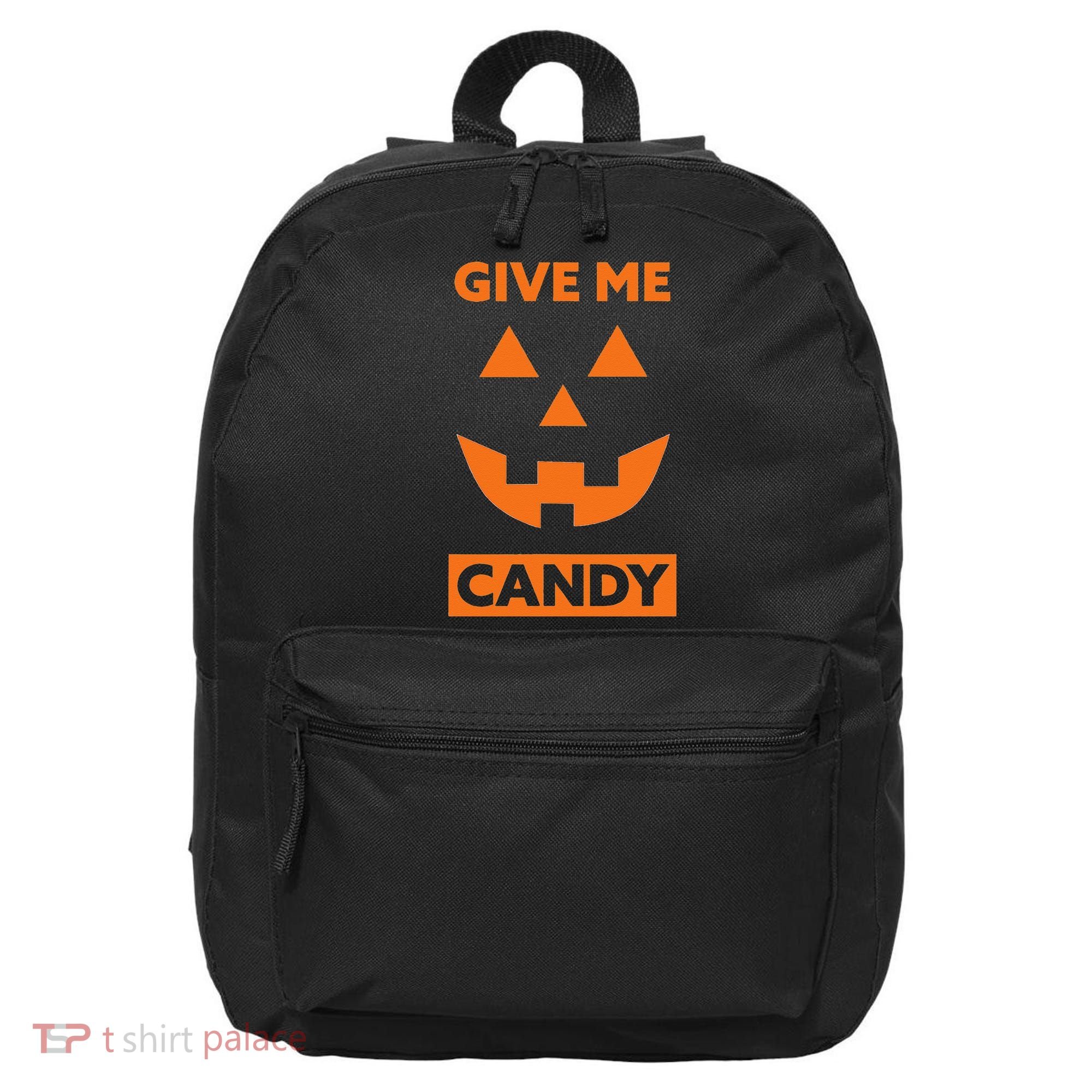 Give Me Candy Jack O Lantern Pumpkin Halloween 16 in Basic Backpack