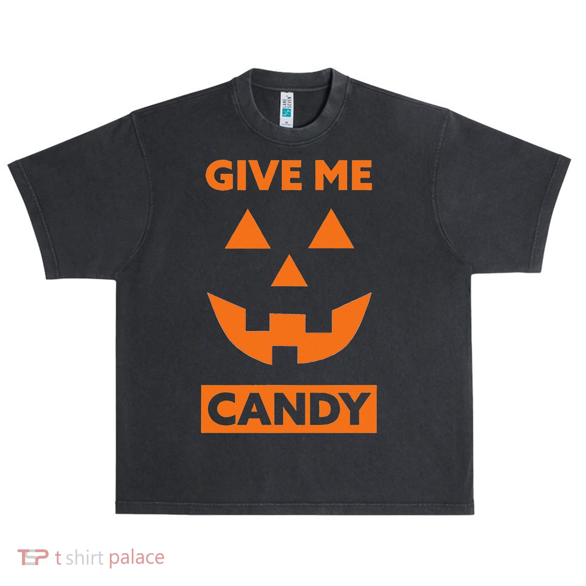 Give Me Candy Jack O Lantern Pumpkin Halloween Urban Oversized Heavyweight T-Shirt