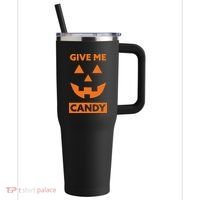 Give Me Candy Jack O Lantern Pumpkin Halloween 40oz Vacuum Insulated Stainless Steel Travel Tumbler thumb 0