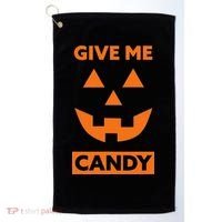 Give Me Candy Jack O Lantern Pumpkin Halloween Golf Towel thumb 0