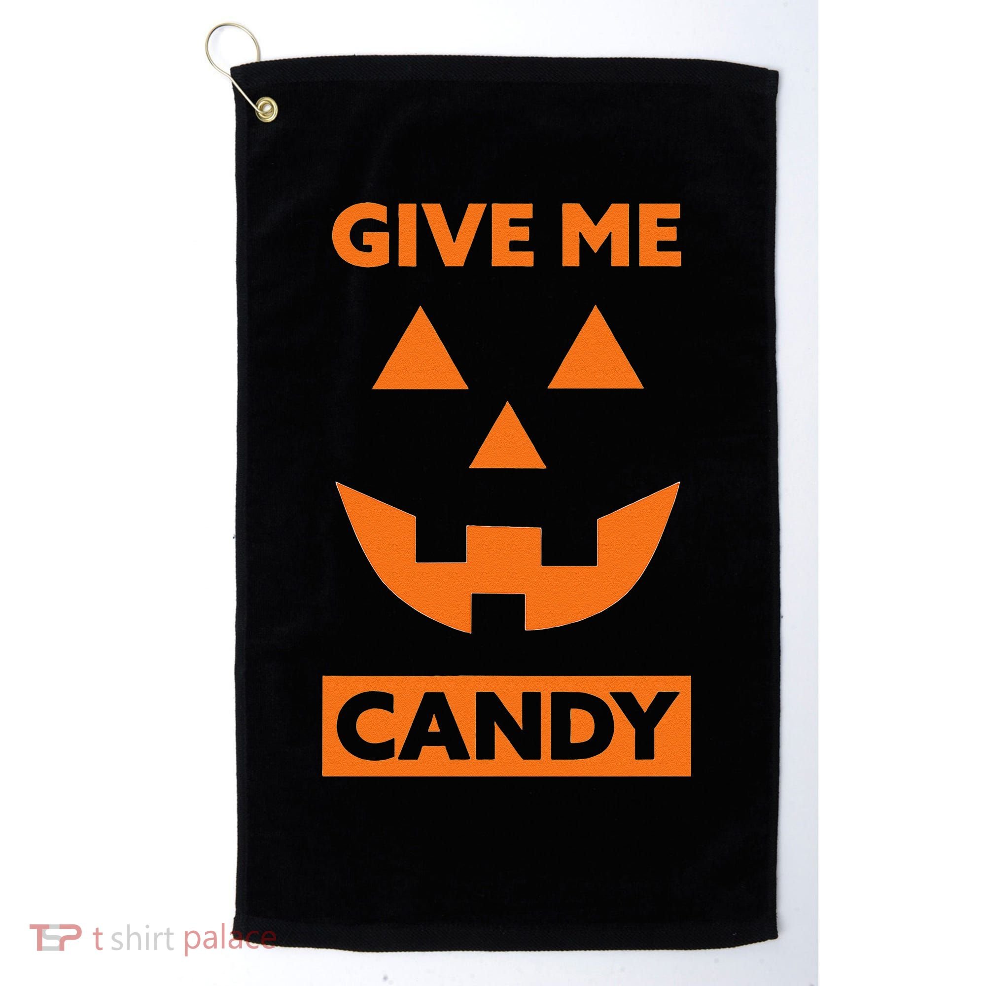 Give Me Candy Jack O Lantern Pumpkin Halloween Golf Towel