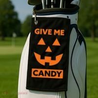 Give Me Candy Jack O Lantern Pumpkin Halloween Golf Towel thumb 2