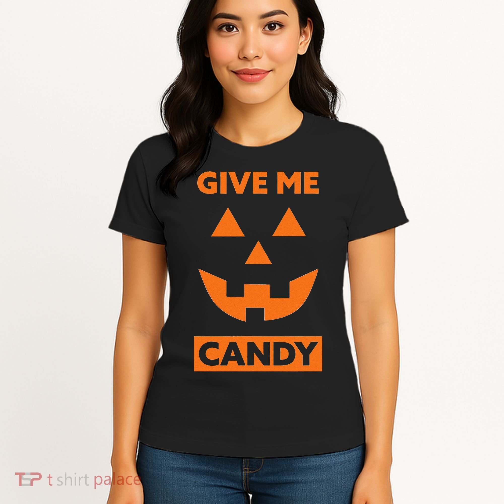 Give Me Candy Jack O Lantern Pumpkin Halloween Women's T-Shirt