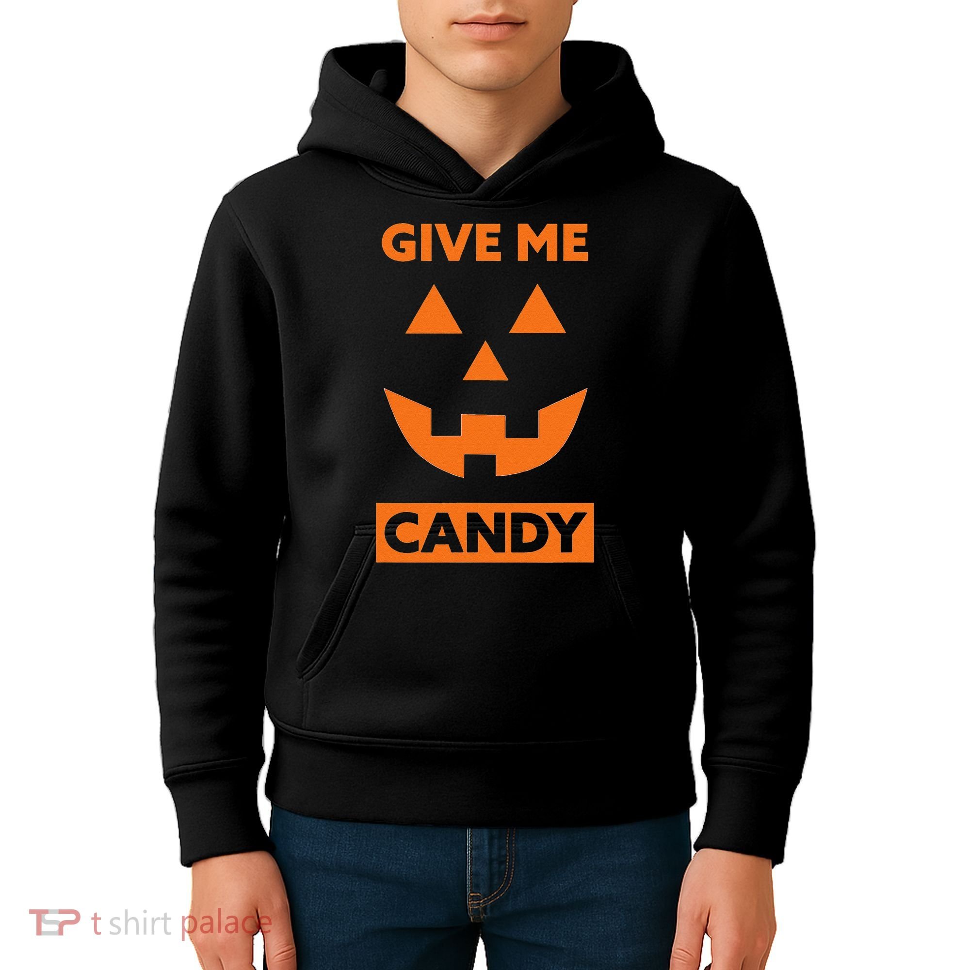 Give Me Candy Jack O Lantern Pumpkin Halloween Kids Hoodie
