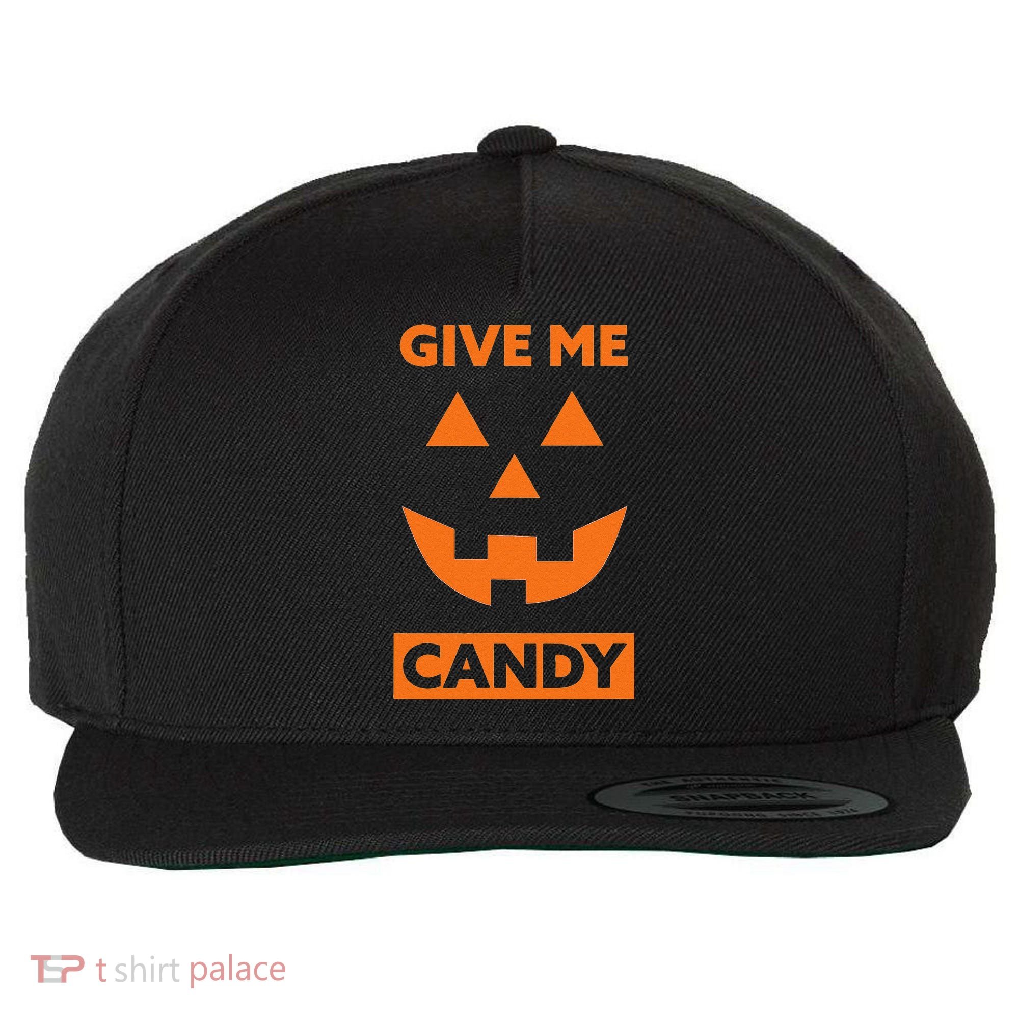 Give Me Candy Jack O Lantern Pumpkin Halloween Wool Snapback Cap