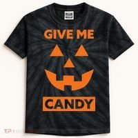 Give Me Candy Jack O Lantern Pumpkin Halloween Kids Tie-Dye T-Shirt thumb 0
