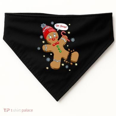 Gingerbread Man Cookie XMas Oh Snap Funny Cute Christmas USA-Made Doggie Bandana