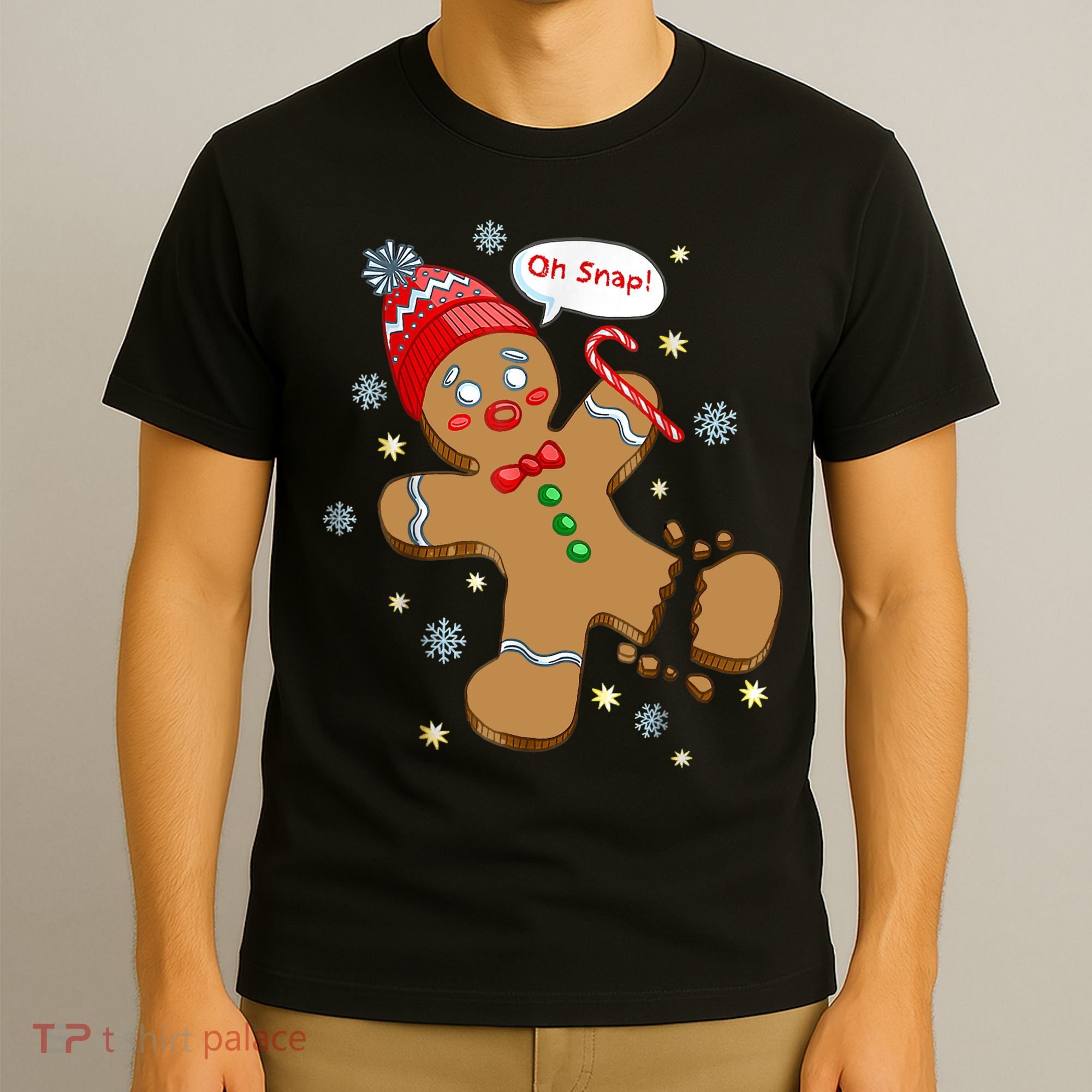 Gingerbread Man Cookie XMas Oh Snap Funny Cute Christmas T-Shirt
