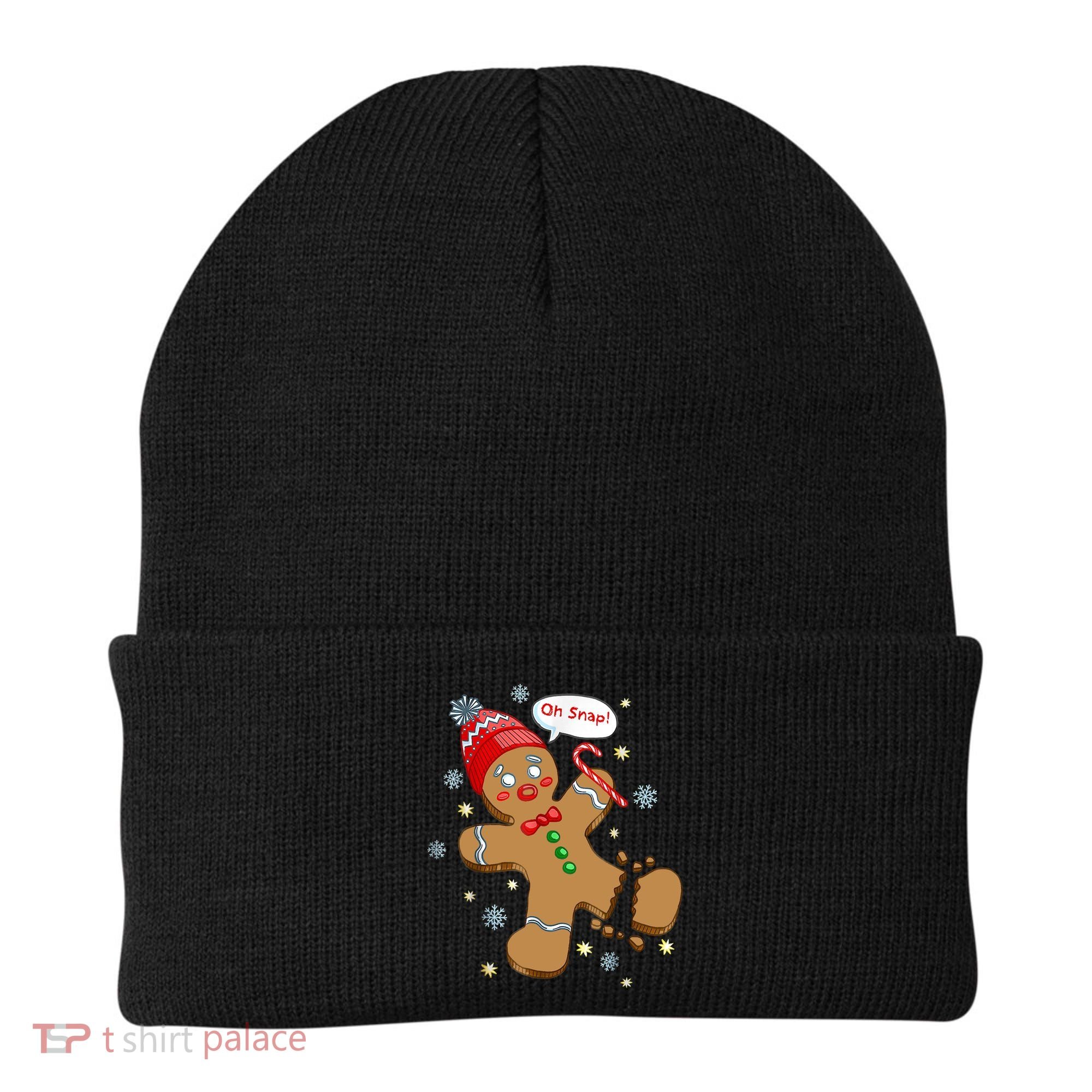 Gingerbread Man Cookie XMas Oh Snap Funny Cute Christmas Beanie