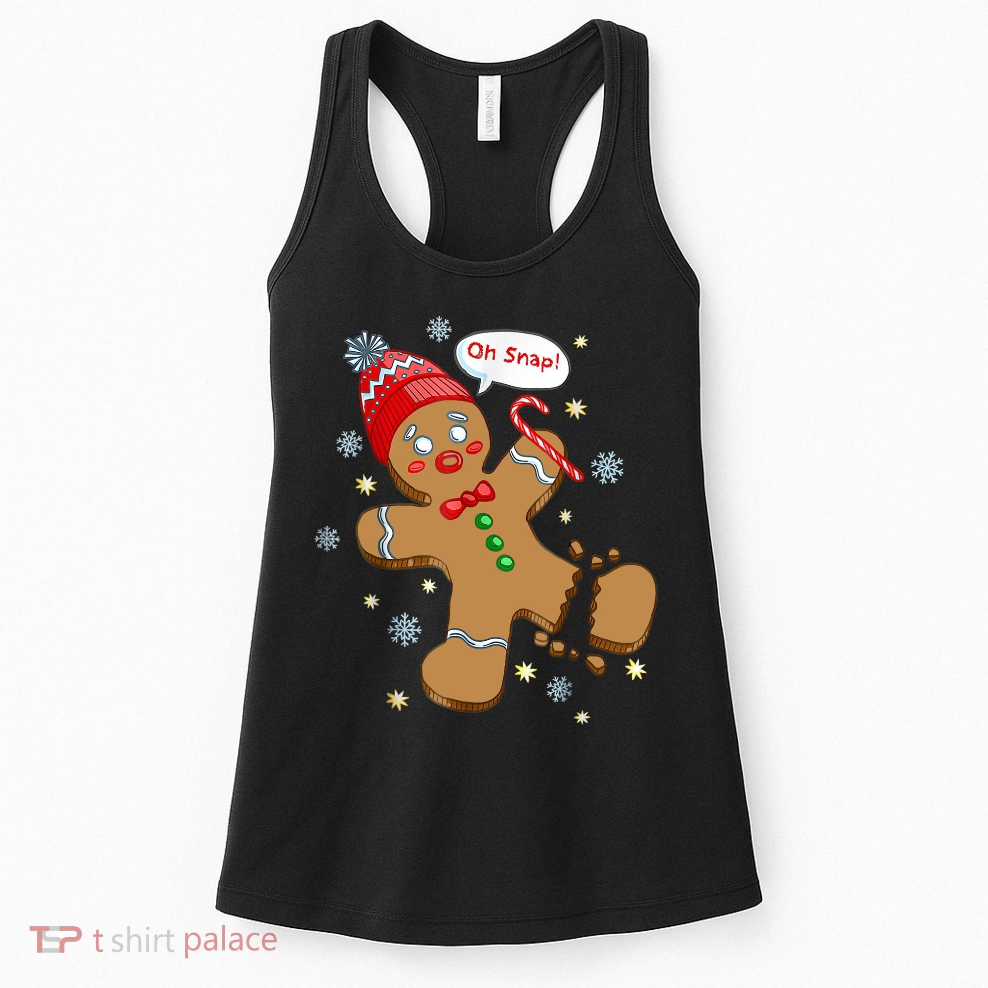 Gingerbread Man Cookie XMas Oh Snap Funny Cute Christmas Women's Tank Top