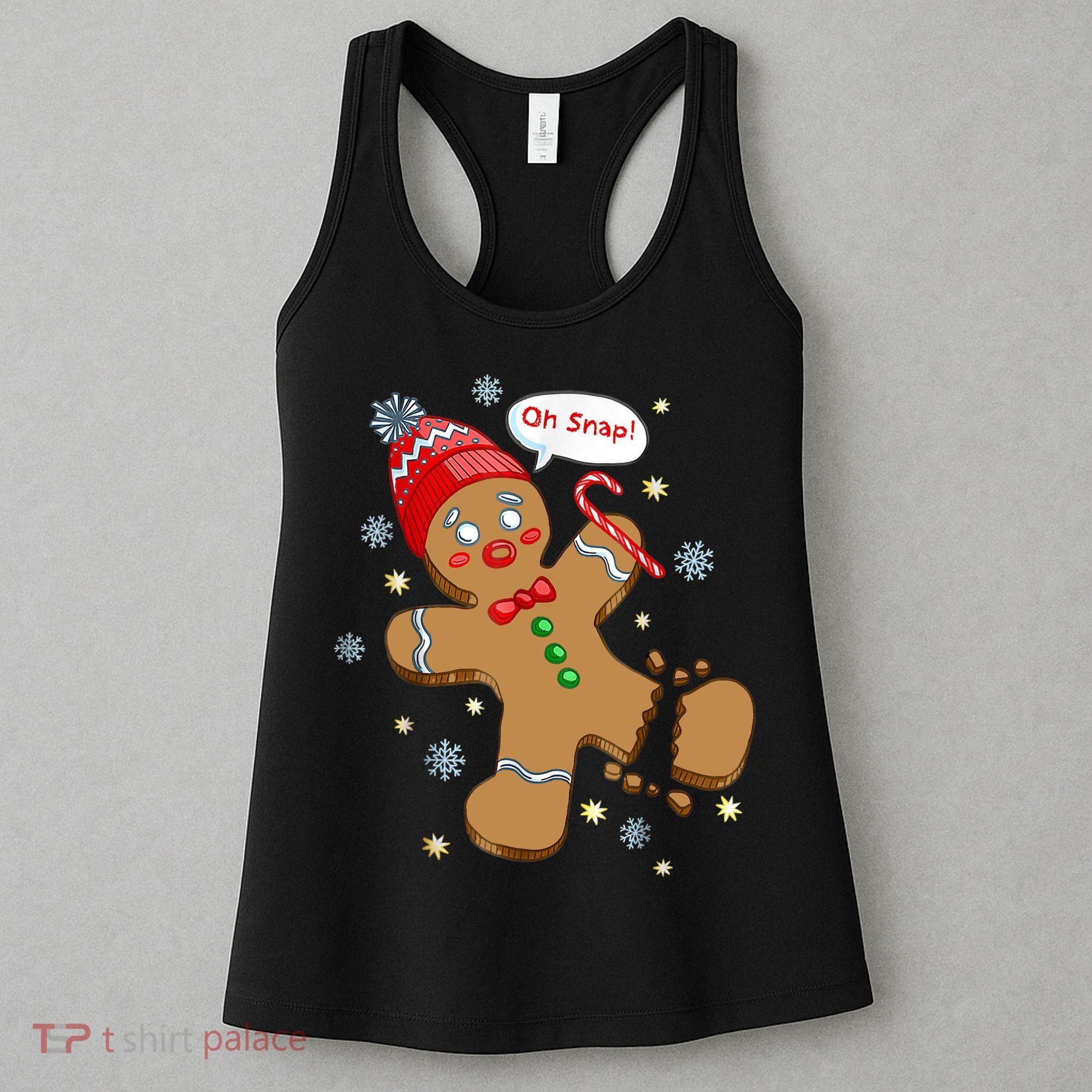 Gingerbread Man Cookie XMas Oh Snap Funny Cute Christmas Women's Tank Top