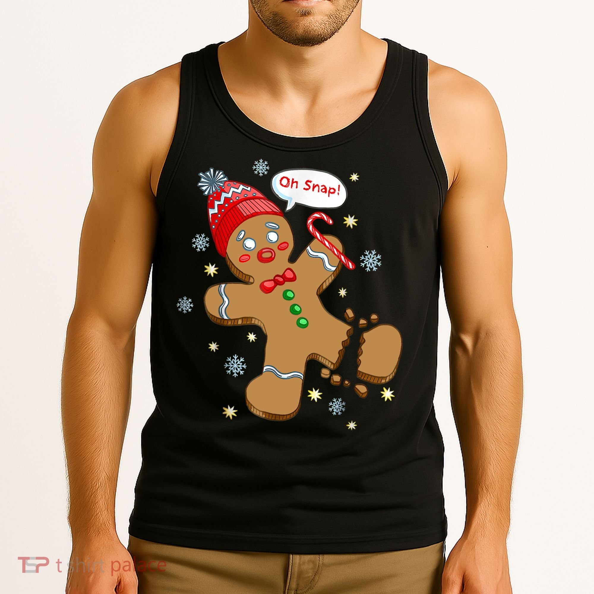 Gingerbread Man Cookie XMas Oh Snap Funny Cute Christmas Tank Top