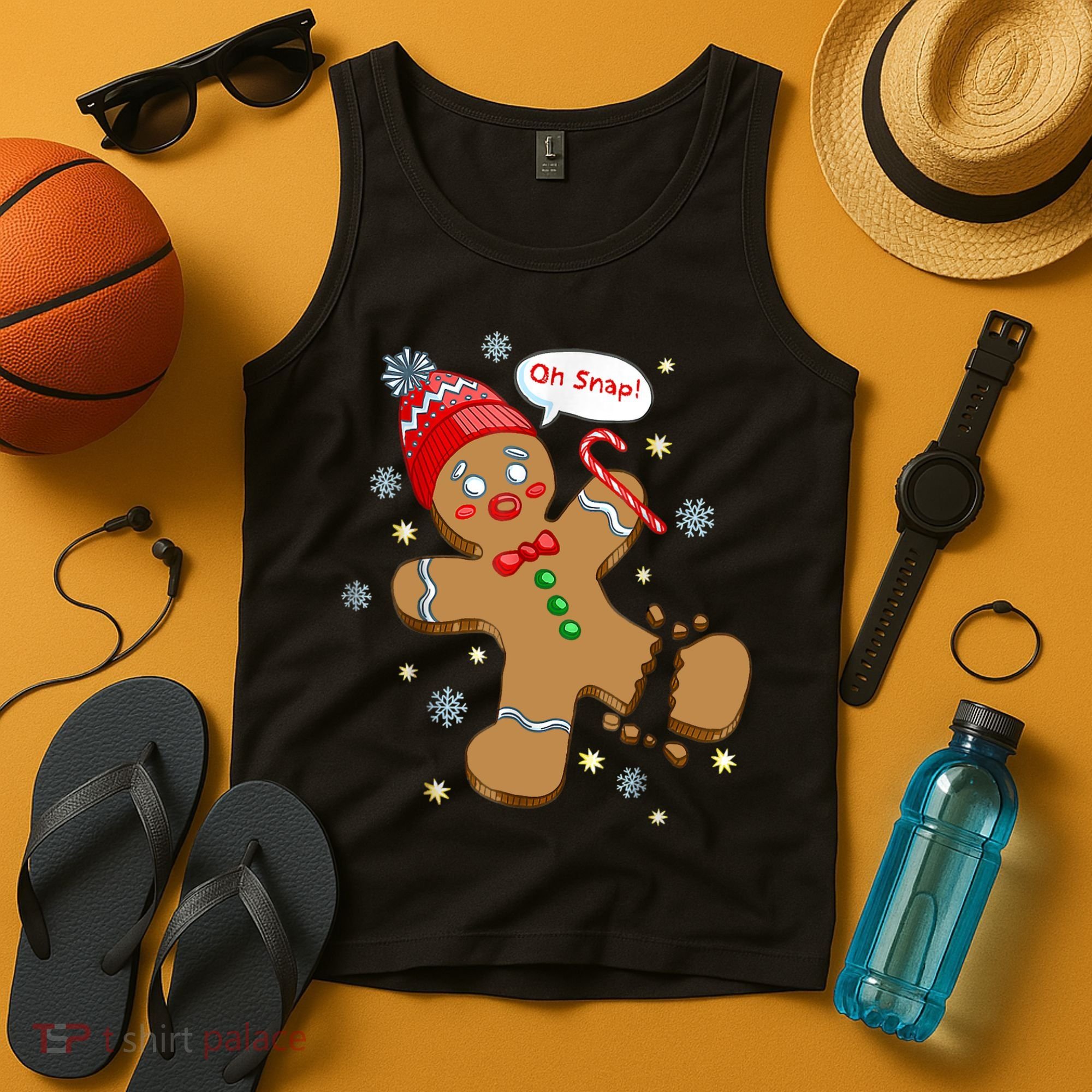Gingerbread Man Cookie XMas Oh Snap Funny Cute Christmas Tank Top