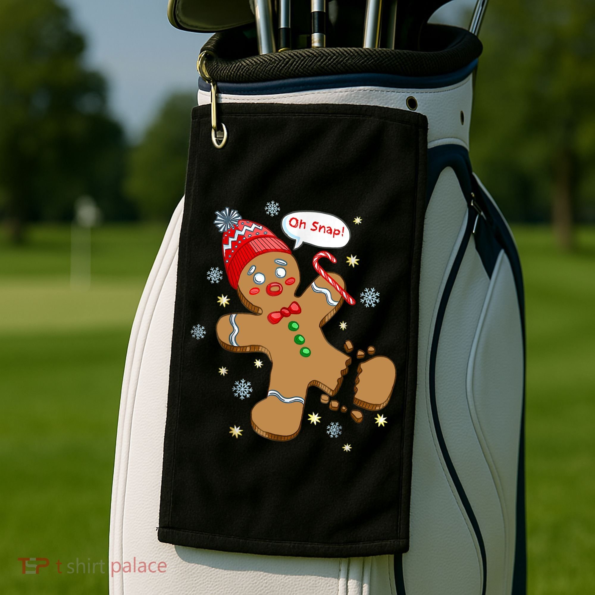Gingerbread Man Cookie XMas Oh Snap Funny Cute Christmas Golf Towel