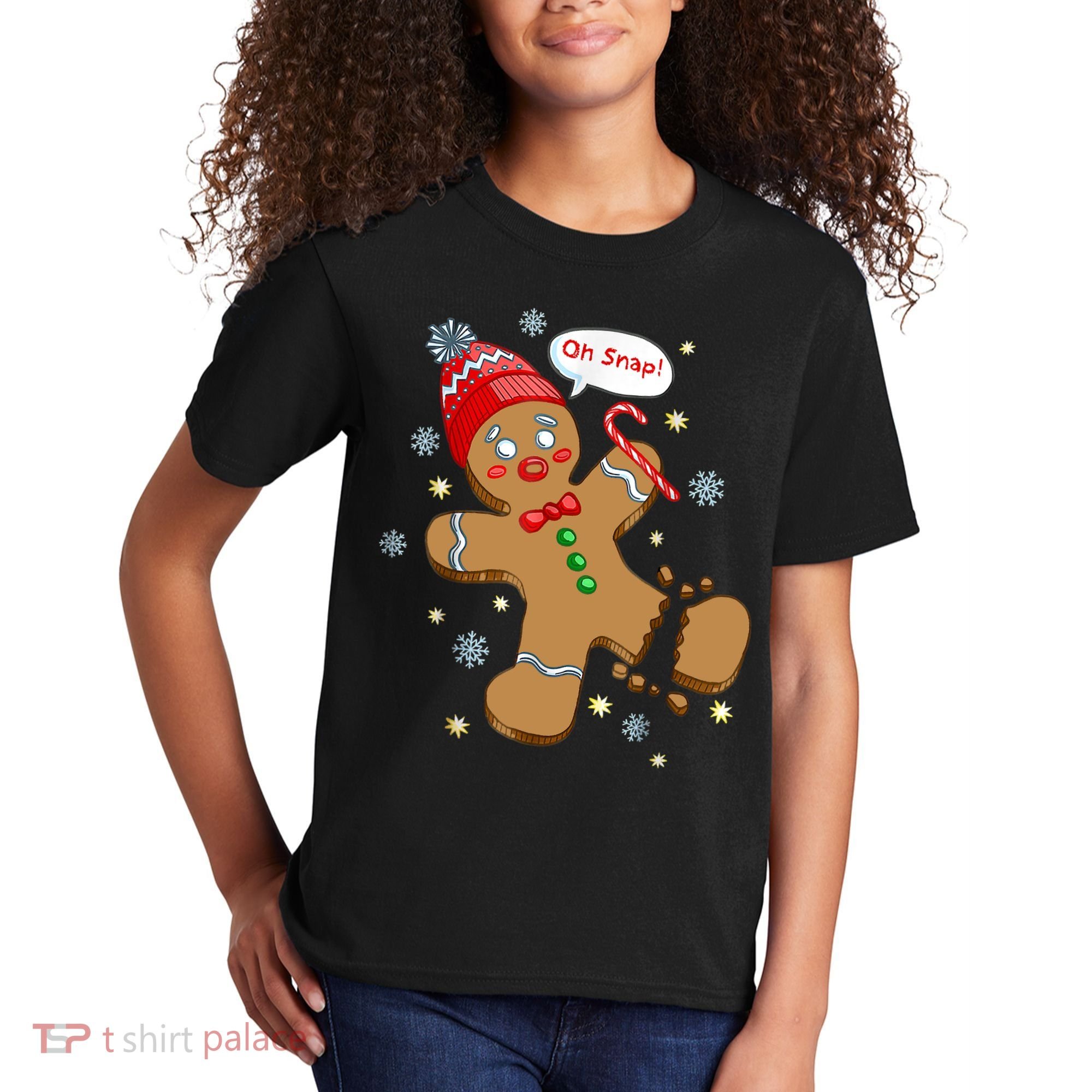 Gingerbread Man Cookie XMas Oh Snap Funny Cute Christmas Kids T-Shirt