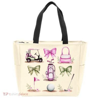 Golf Mom Coquette Bow Golfer Golf Lovers Golf Player Mom Tote Bag
