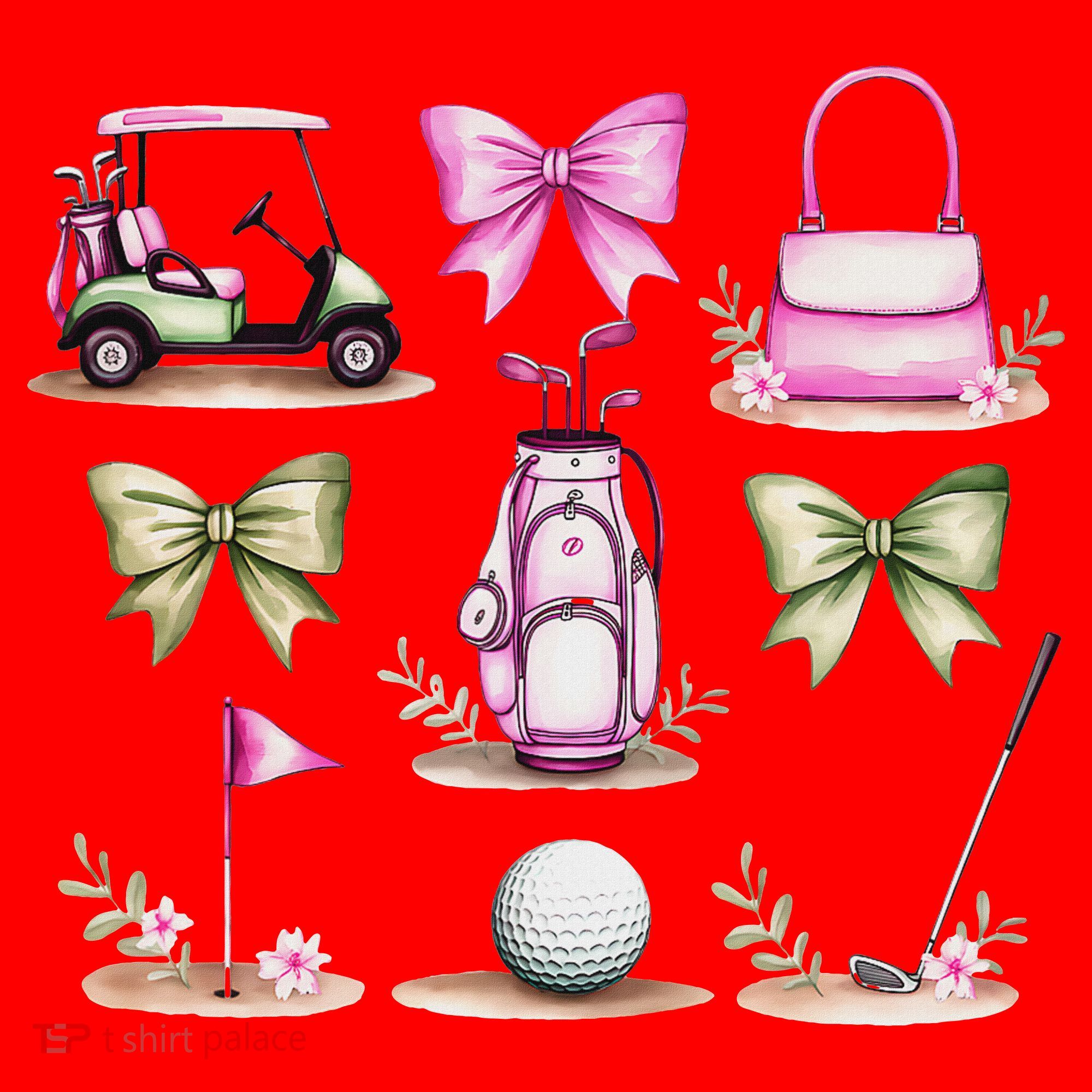 Golf Mom Coquette Bow Golfer Golf Lovers Golf Player Mom Santa Hat